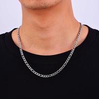 Fashion Figaro Chain for Men/Women, 18/20/22/24in Length Necklace, Silver/Gold 14K Necklace Chain Stainless Steel Fashion Cub...