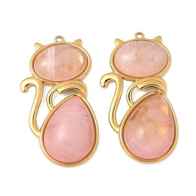 304 Stainless Steel Resin Pendants