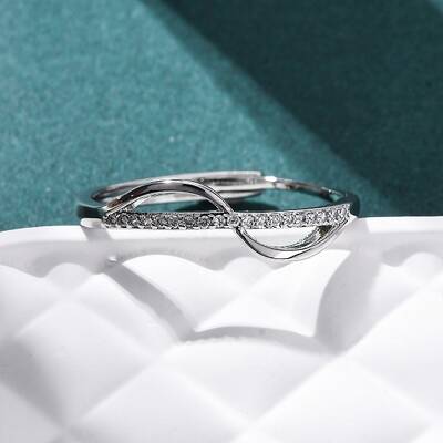 Brass Micro Pave Clear Cubic Zirconia Finger Rings for Women
