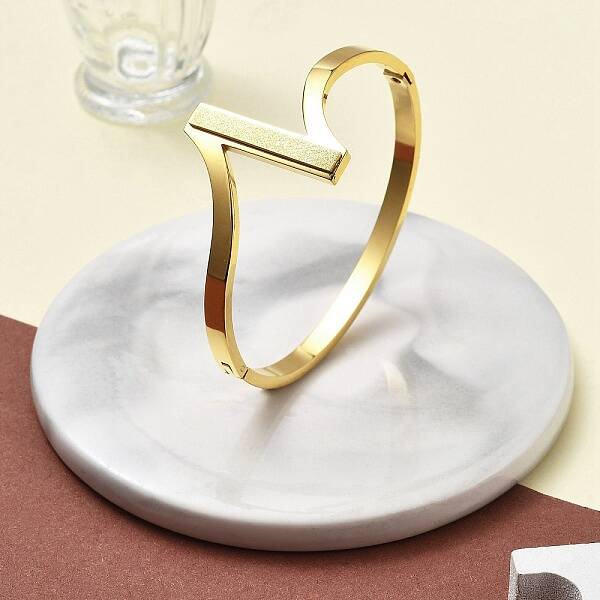 Ion Plating(IP) 304 Stainless Steel Hinged Bangles for Women