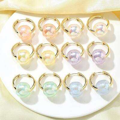 Round Brass Hoop Earrings