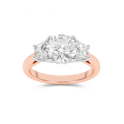 Amara Chand Lab Grown Round Diamond Engagement Ring | 14K Rose Gold 2 3/4 CT. TW.
