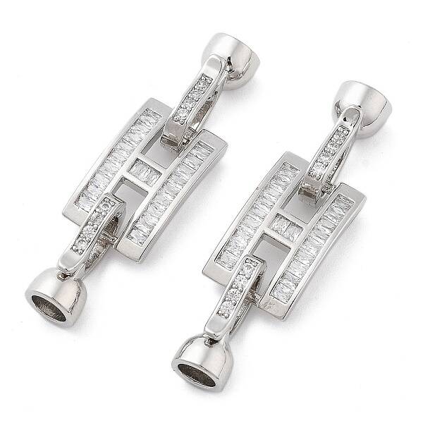 Brass with Clear Cubic Zirconia Fold Over Clasps