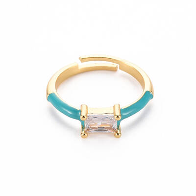 Brass Enamel Cuff Rings