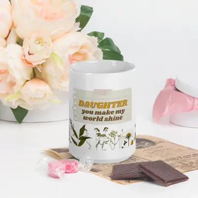 "Daughter, You Make My World Shine" – A Heartfelt Mug
