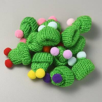 Woolen Crochet Mini Hat with Double Pom Pom Ball