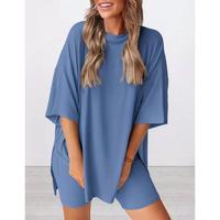 Women's 2-count Summer Set 2025 – Shirt  Biker Shorts Lounge Outfit for Travel, Airport Looks  Casual Days Homewear Pjs Lou...