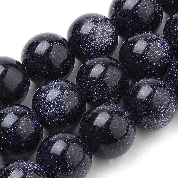 Synthetic Blue Goldstone Beads Strands