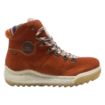 RIEKER Hiking Boots Orange Synthetic Womens UK 3
