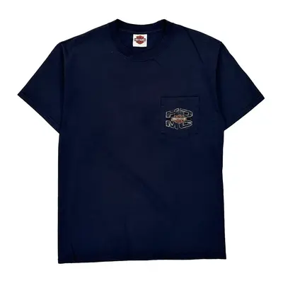 Crystal River, Florida Harley Davidson Graphic T-Shirt - Medium Navy Cotton
