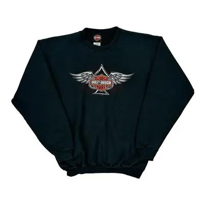 Myrtle Beach Harley Davidson Graphic Sweatshirt - Medium Black Cotton Blend
