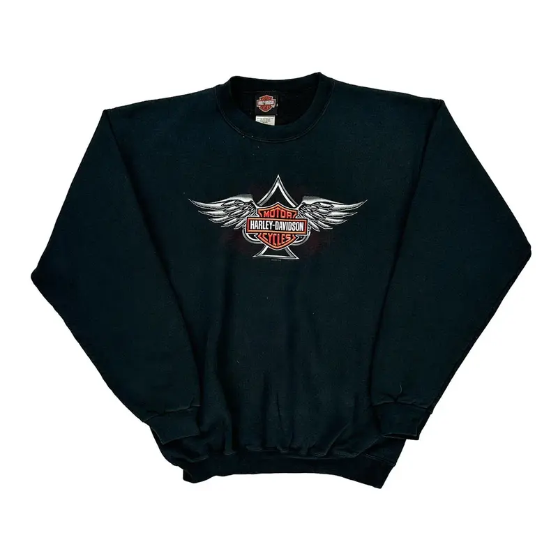 Myrtle Beach Harley Davidson Graphic Sweatshirt - Medium Black Cotton Blend
