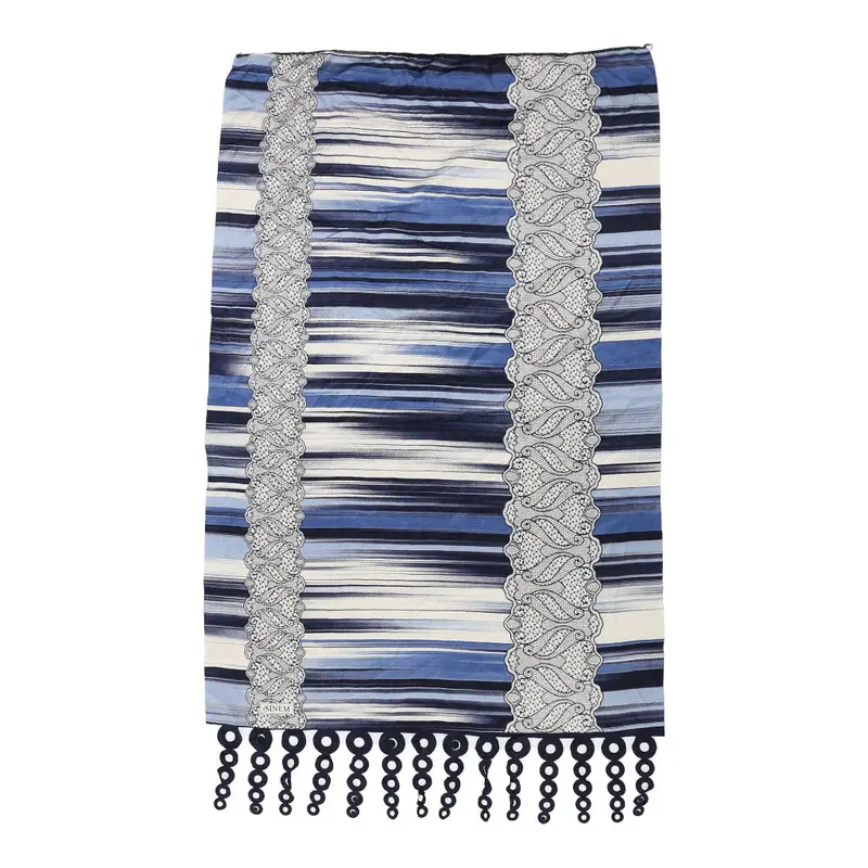 Sinem Striped Scarf - No Size Blue Polyester
