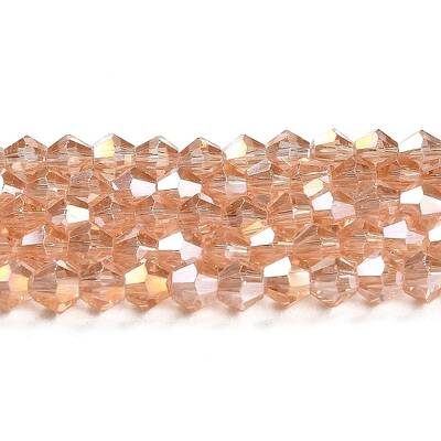 Transparent Electroplate Glass Beads Strands