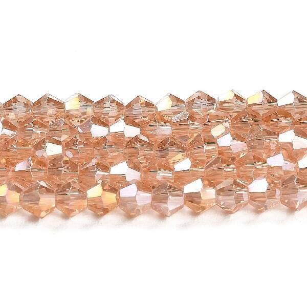 Transparent Electroplate Glass Beads Strands