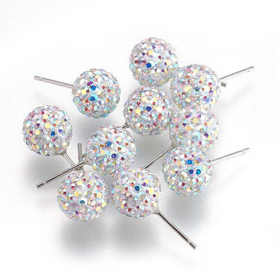 Gifts for Her Valentines Day 925 Sterling Silver Austrian Crystal Rhinestone Ball Stud Earrings for Girl