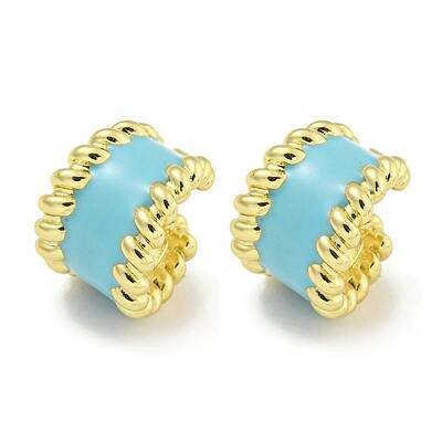 Brass with Enamel Cuff Earrings