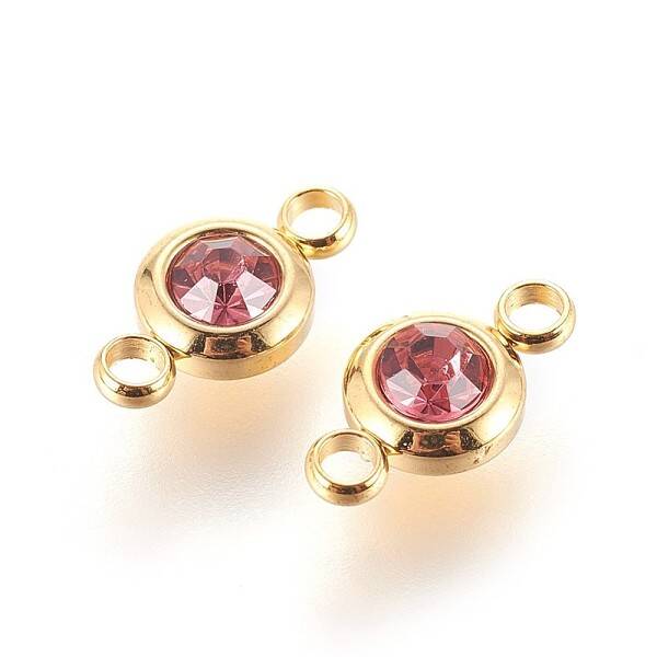 304 Stainless Steel Rhinestone Links connectors