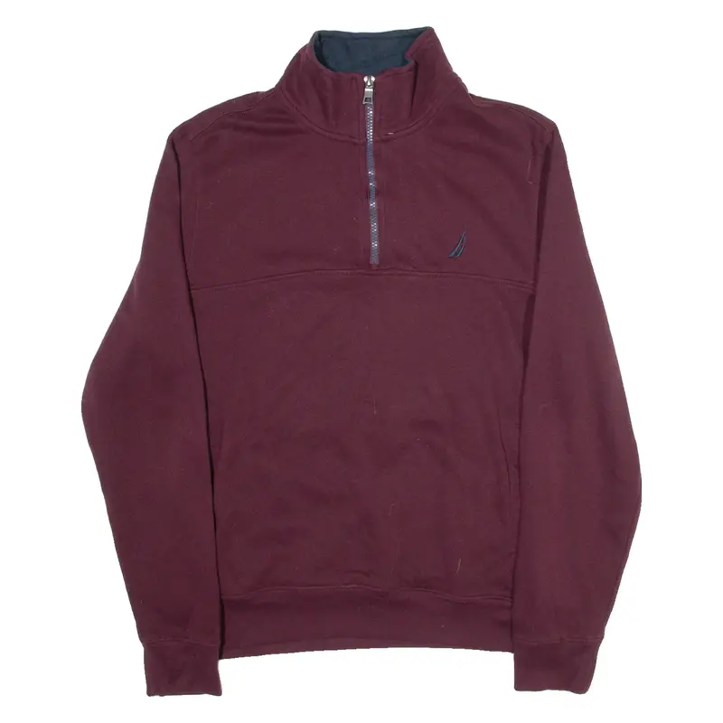 NAUTICA Mens Sweatshirt Maroon 1/4 Zip S