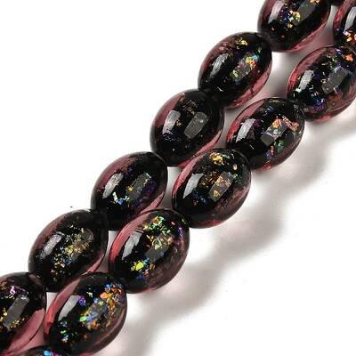 Handmade Dichroic Foil Glass Beads Strands