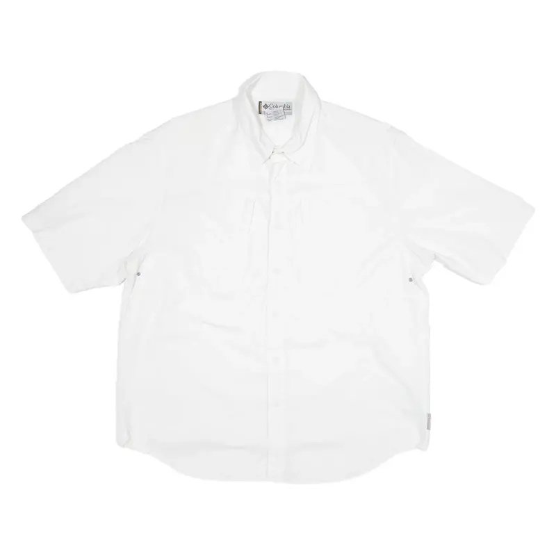 COLUMBIA Mens Plain Shirt White L