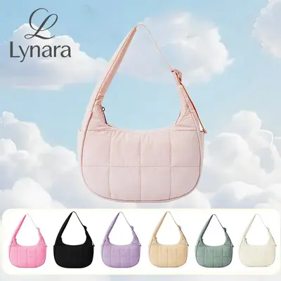 Women's Solid Color Quilted Shoulder Bag,Fashionable Large Capacity Underarm Bag for DailyUsed,Casual Trendy Versatile High-q...