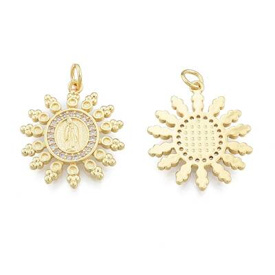 Brass Micro Pave Clear Cubic Zirconia Pendants