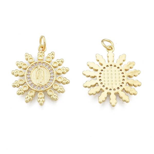 Brass Micro Pave Clear Cubic Zirconia Pendants