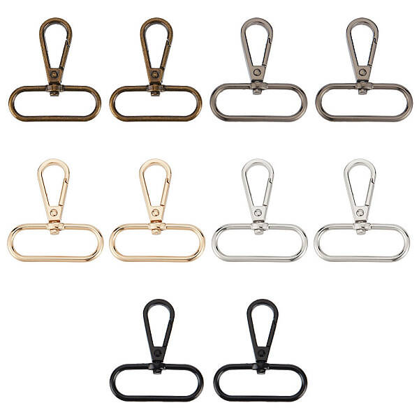 10Pcs 5 Colors Zinc Alloy Swivel Clasps
