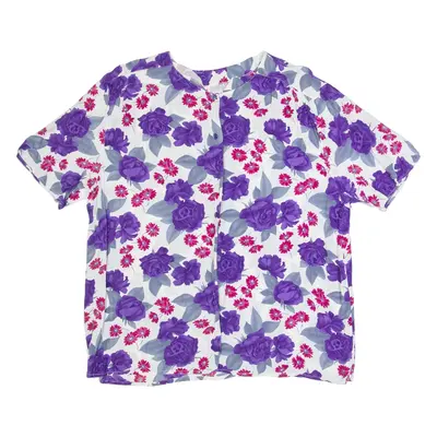 JULIETTA Womens Printed Top Purple Floral M