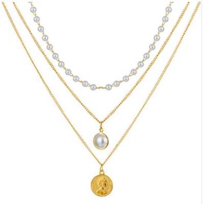 Alloy Pendant Layered Chain Necklaces for Women
