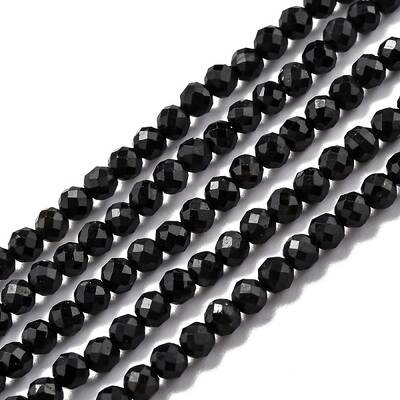 Natural Black Tourmaline Beads Strands