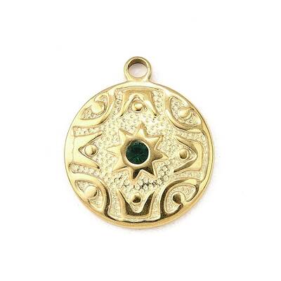 304 Stainless Steel Rhinestone Pendants