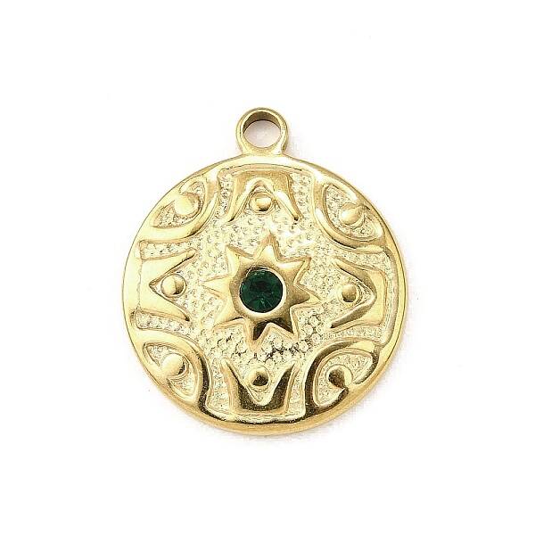 304 Stainless Steel Rhinestone Pendants