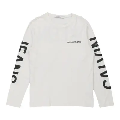 Calvin Klein Jeans Spellout Long Sleeve T-Shirt - Large White Cotton