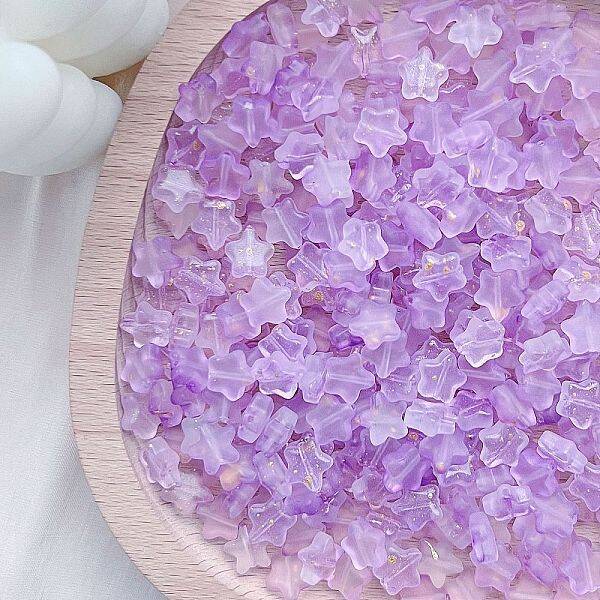 30Pcs Frosted Glass Beads