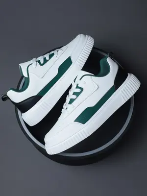 Men's 1 Pair Fashionable Patchwork Design Lace Up Low Top Sneakers, Casual Comfortable Lightweight Sports Shoes, Male All-mat...