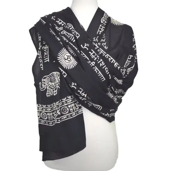 OMSutra Karma Mantra Yoga Prayer Shawl | Color: White