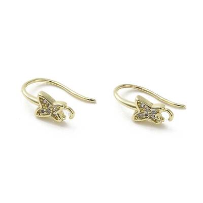 Brass Micro Pave Cubic Zirconia Earring Hooks