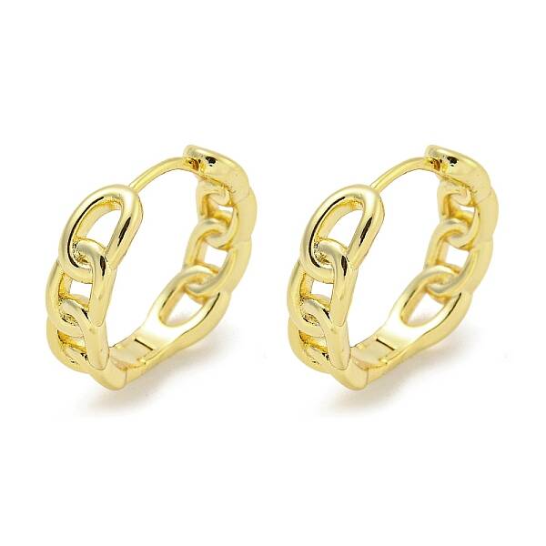 Chain-Shaped Brass Hoop Earrings