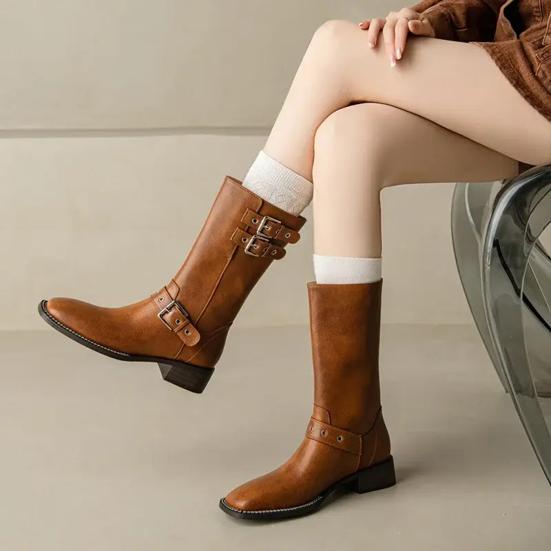 CHIKO Adair Square Toe Block Heels Ankle Boots