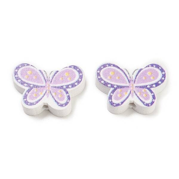Spray Painted Natural Wood Beads