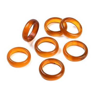 Dyed & Heated Natural Agate Finger Rings for Women