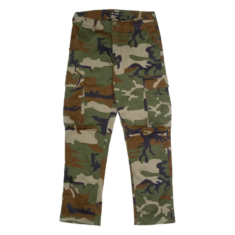 ELEMENT Camouflage Cargo Mens Trousers Green Regular Straight W31 L30