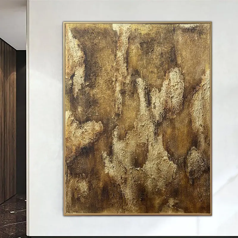 Original Abstract Gold Painting on Canvas Heavy Textured Art Modern Rich Fine Art Oil Painting Contemporary Wall Art | GOLDEN...