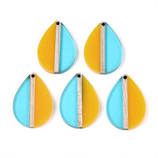 Transaprent Resin & Wood Pendants