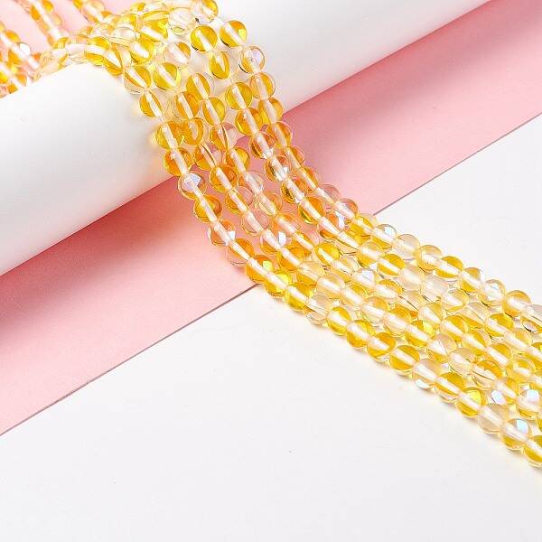 Synthetic Moonstone Beads Strands