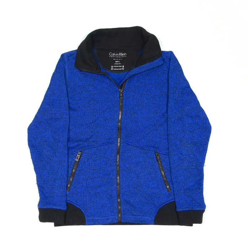 CALVIN KLEIN Jacket Blue Fleece Track Mens S
