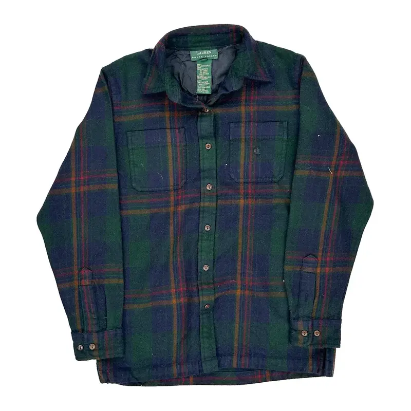 Ralph Lauren Checked Flannel Shirt - Small Multicoloured Wool