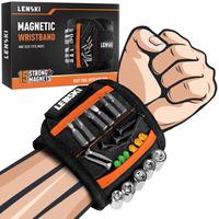 15pcs Magnets Multifunctional Wristband, Adjustable Breathable Tools Storage Armband, Magnetic Wristband for Holding Screws, ...